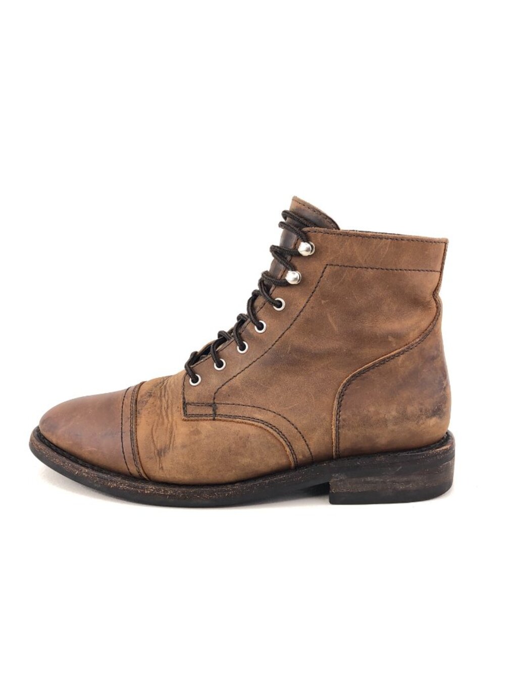 Thursday Everyday Captain Brown Leather Lace up Boots 10
